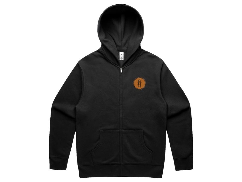 Snake Print Zip Hoodie Black