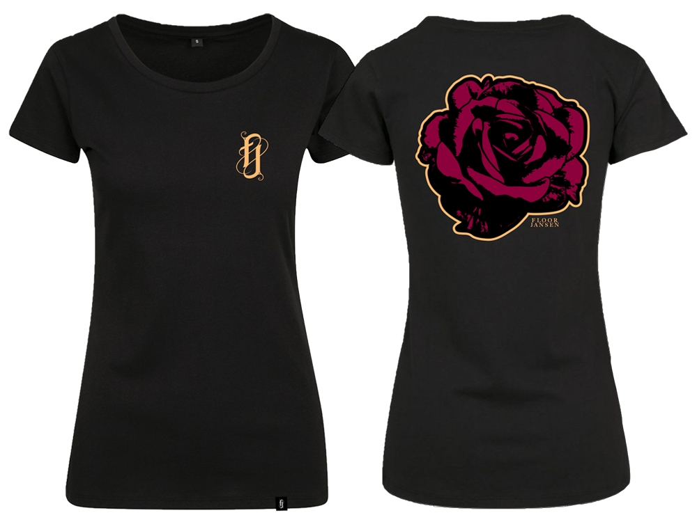 Women's Rose T-shirt Black 