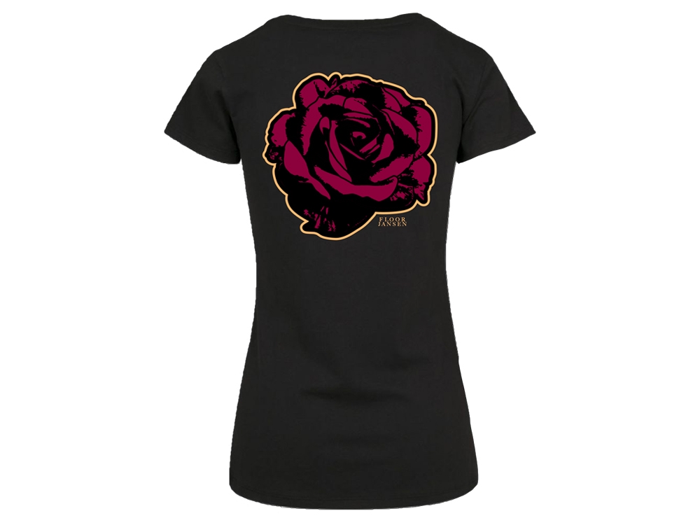 Women's Rose T-shirt Black 